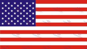 50 Star Flag 4" Wide Decal - Made In USA