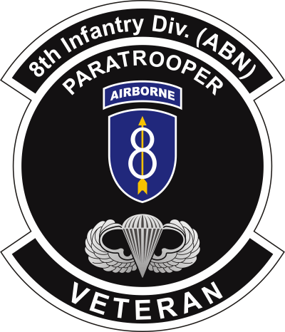 8th Infantry Division – Airborne Paratrooper Veteran Decal