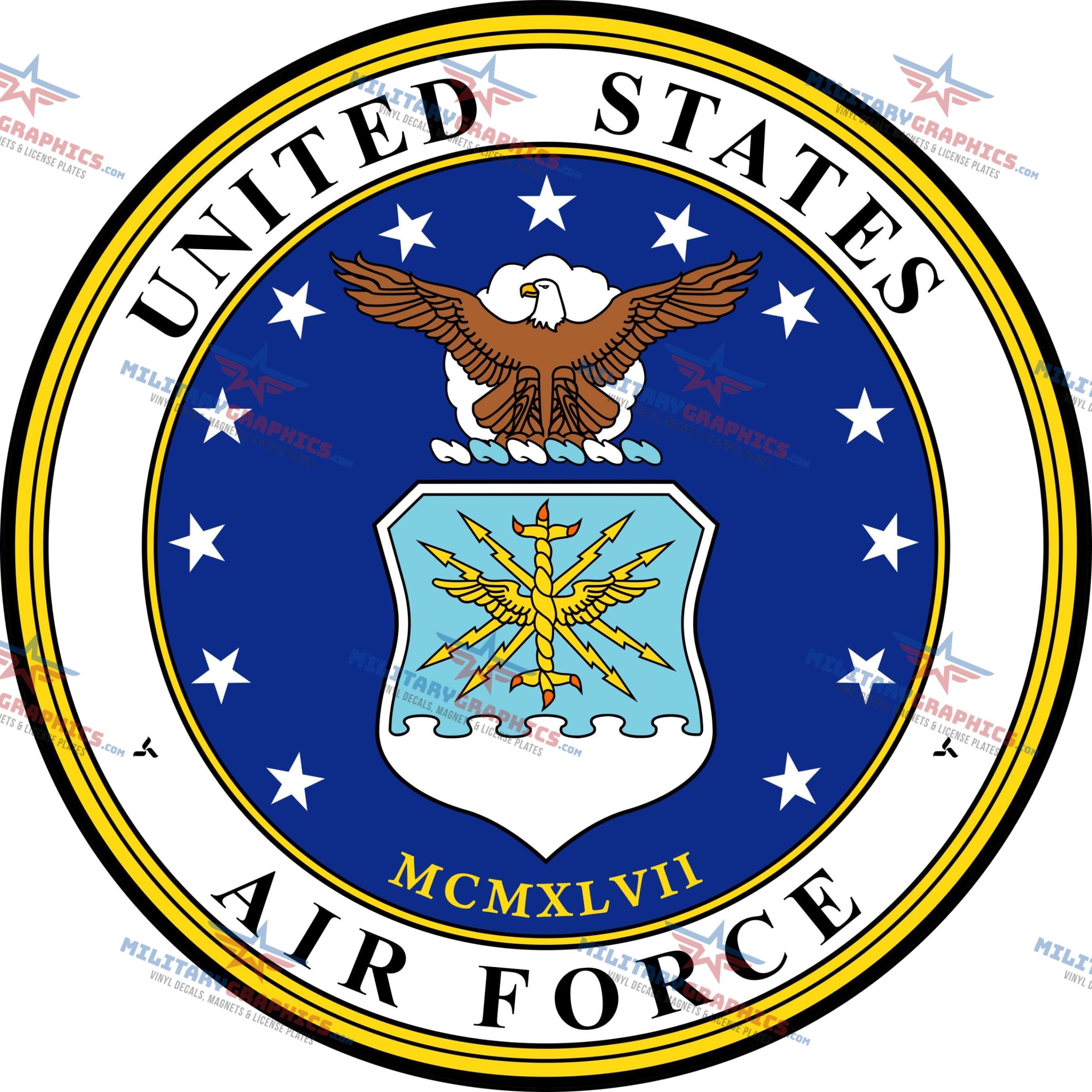 Air Force Seal 4″ Wide Decal – Made In USA