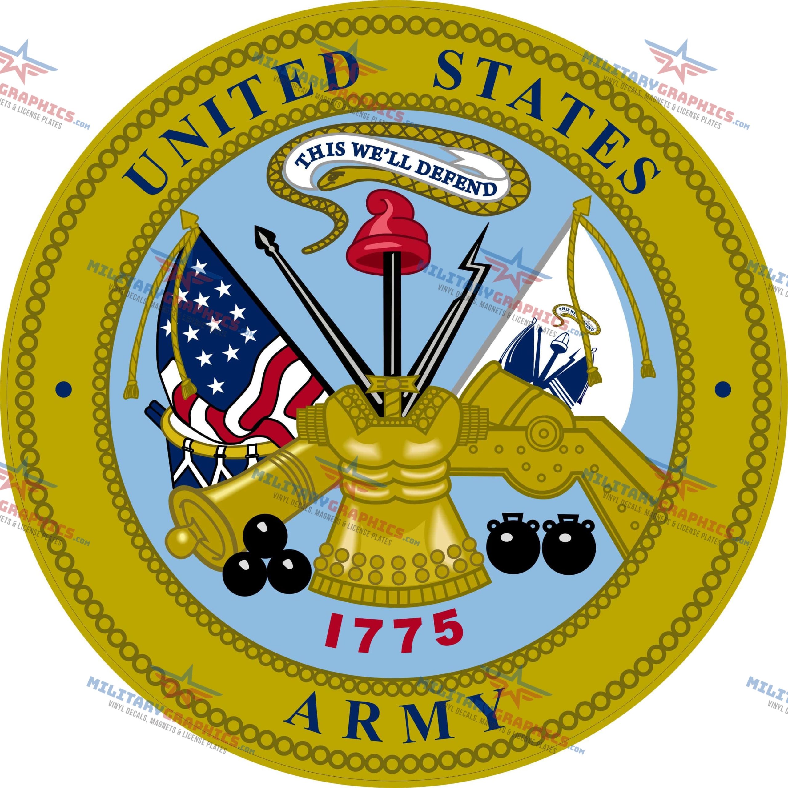 Army Seal 4″ Wide Decal – Made In USA