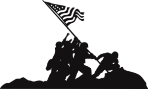 Iwo Jima Silhouette Decal