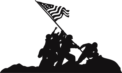 Iwo Jima Silhouette Decal