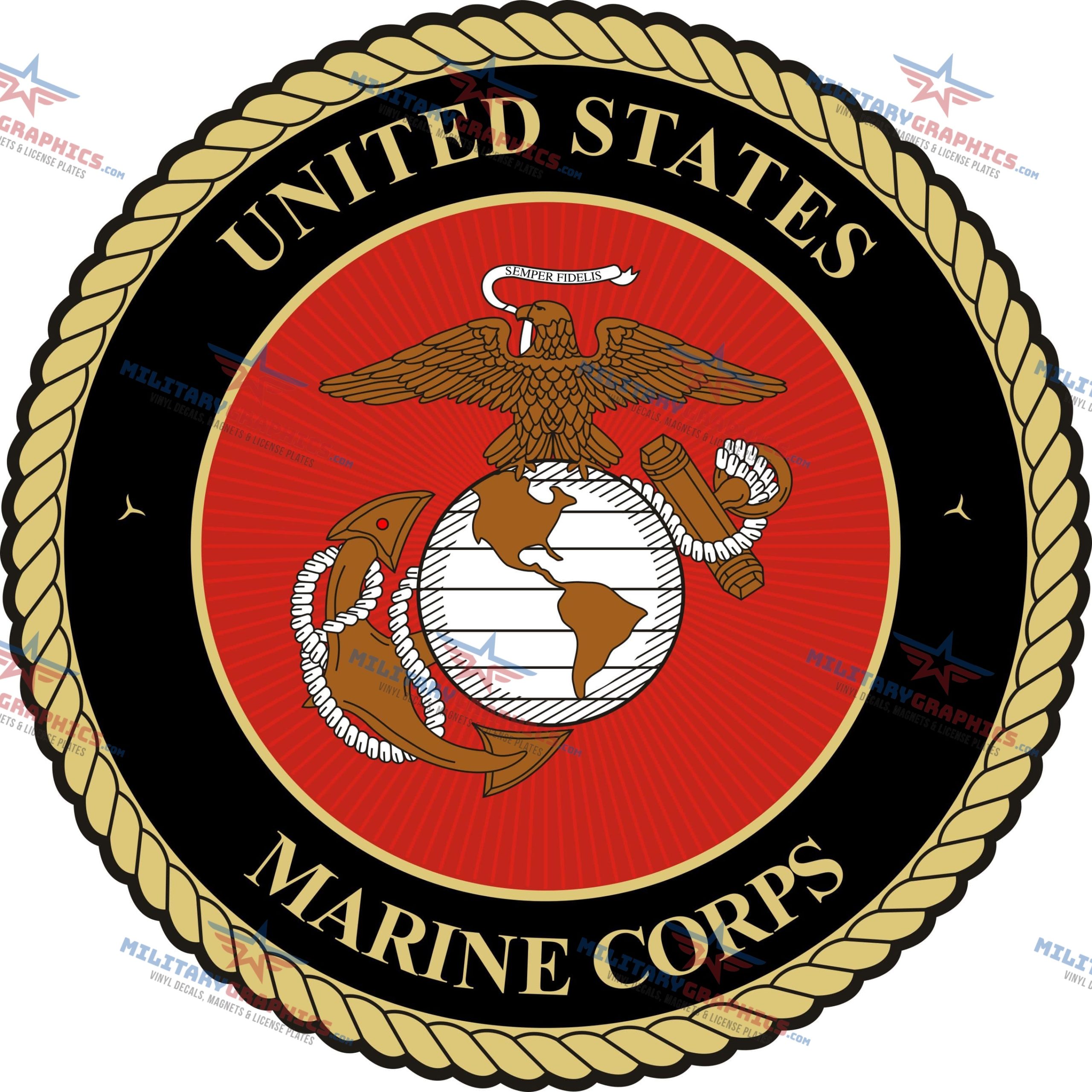 USMC Seal  4″ Decal  – Made In USA