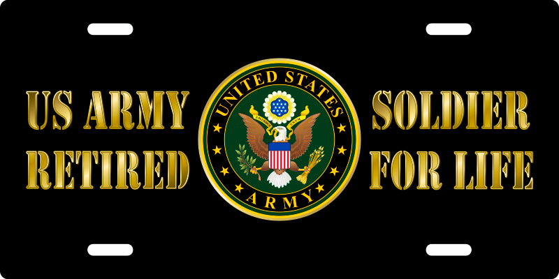 Army Retired Soldier For Life License Plate