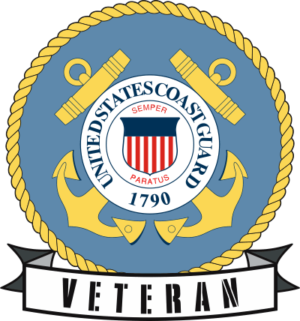 USCG Seal with Veteran Banner Decal