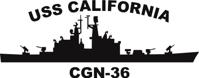 Nuclear Guided Missile Cruiser CGN, California Class Silhouette (Black) Decal