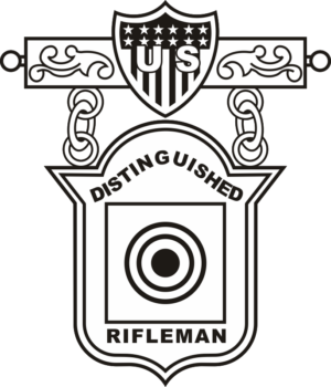 Distinguished Rifleman Badge - Black & White Decal
